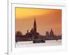 Venice, Veneto, Italy, a Vaporetto Crossing the Bacino Di San Marco Between the Churches of Santa M-Ken Scicluna-Framed Photographic Print