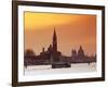 Venice, Veneto, Italy, a Vaporetto Crossing the Bacino Di San Marco Between the Churches of Santa M-Ken Scicluna-Framed Photographic Print