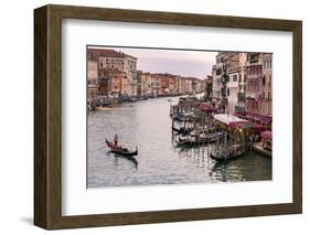 Venice, Veneto, Italy. Buildings and gondola from Rialto Bridge-Francesco Riccardo Iacomino-Framed Photographic Print