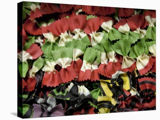 Venice, Veneto, Italy, Coloured Pasta on Display in a Shop Window-Ken Scicluna-Stretched Canvas