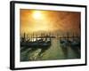 Venice, Veneto, Italy, Gondolas Tied at the Bacino Di San Marco-Ken Scicluna-Framed Photographic Print