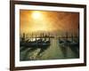 Venice, Veneto, Italy, Gondolas Tied at the Bacino Di San Marco-Ken Scicluna-Framed Photographic Print