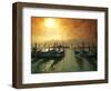 Venice, Veneto, Italy, Gondolas Tied at the Bacino Di San Marco-Ken Scicluna-Framed Photographic Print