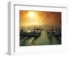 Venice, Veneto, Italy, Gondolas Tied at the Bacino Di San Marco-Ken Scicluna-Framed Photographic Print