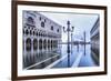 Venice, Veneto, Italy. High Water on San Marco Square and Palazzo Ducale on the Left.-ClickAlps-Framed Photographic Print