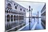 Venice, Veneto, Italy. High Water on San Marco Square and Palazzo Ducale on the Left.-ClickAlps-Mounted Photographic Print