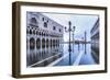 Venice, Veneto, Italy. High Water on San Marco Square and Palazzo Ducale on the Left.-ClickAlps-Framed Photographic Print