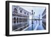 Venice, Veneto, Italy. High Water on San Marco Square and Palazzo Ducale on the Left.-ClickAlps-Framed Photographic Print