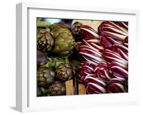 Venice, Veneto, Italy, Vegetables on Display in the Market-Ken Scicluna-Framed Photographic Print