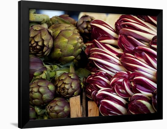 Venice, Veneto, Italy, Vegetables on Display in the Market-Ken Scicluna-Framed Photographic Print