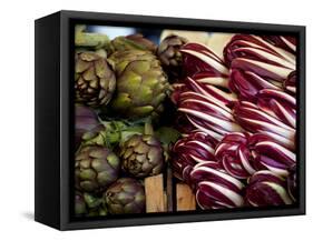 Venice, Veneto, Italy, Vegetables on Display in the Market-Ken Scicluna-Framed Stretched Canvas