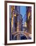 Venice, Veneto, Italy. View over a bridge and a canal at dusk.-ClickAlps-Framed Photographic Print