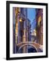 Venice, Veneto, Italy. View over a bridge and a canal at dusk.-ClickAlps-Framed Photographic Print