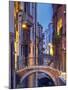 Venice, Veneto, Italy. View over a bridge and a canal at dusk.-ClickAlps-Mounted Photographic Print