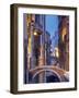 Venice, Veneto, Italy. View over a bridge and a canal at dusk.-ClickAlps-Framed Photographic Print