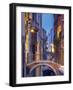 Venice, Veneto, Italy. View over a bridge and a canal at dusk.-ClickAlps-Framed Photographic Print