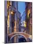 Venice, Veneto, Italy. View over a bridge and a canal at dusk.-ClickAlps-Mounted Photographic Print