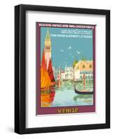 Venice (Venise), Italy - Venetian Grand Canal - Fast Train Daily-Geo Dorival-Framed Art Print