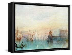 Venice with a First Crescent Moon-JMW Turner-Framed Stretched Canvas