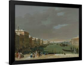 Venice with Snow and Masks, 1787 (Oil on Canvas)-Giuseppe Bernardino Bison-Framed Giclee Print