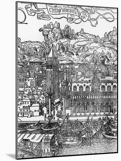 Venice, Woodcut by Erhard Reeuwich (1455-1490), Italy, 15th Century, Detail-null-Mounted Giclee Print