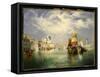 Venice-Moran-Framed Stretched Canvas