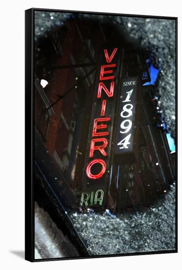 Veniero's Bakery Reflection-null-Framed Stretched Canvas