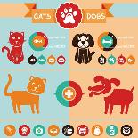 Vector Set of Infographics Elements - Dogs, Cats-venimo-Art Print