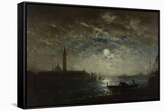 Venise, campanile au clair de lune-Félix Ziem-Framed Stretched Canvas