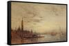 Venise, la Giudecca au crépuscule-Félix Ziem-Framed Stretched Canvas
