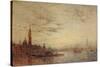 Venise, la Giudecca au crépuscule-Félix Ziem-Stretched Canvas