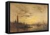 Venise, La Giudecca au crépuscule-Félix Ziem-Framed Stretched Canvas