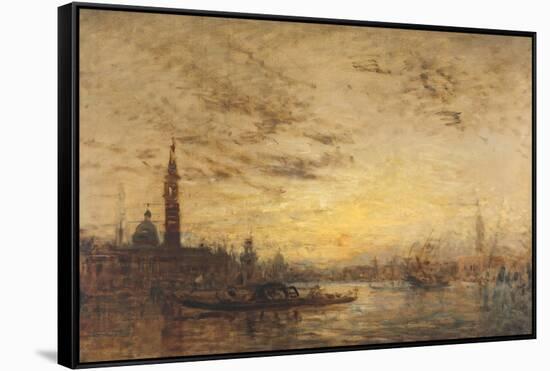 Venise, La Giudecca au crépuscule-Félix Ziem-Framed Stretched Canvas