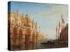 Venise, la place Saint-Marc, inondation-Félix Ziem-Stretched Canvas