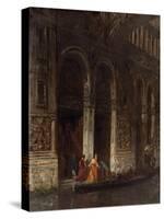 Venise, sortie du palais des Doges sous le Pont des Soupirs-Felix Ziem-Stretched Canvas