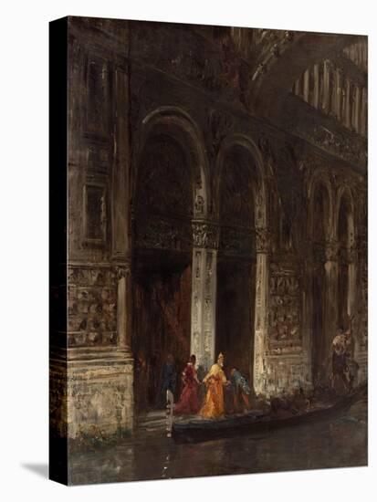 Venise, sortie du palais des Doges sous le Pont des Soupirs-Felix Ziem-Stretched Canvas