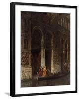 Venise, sortie du palais des Doges sous le Pont des Soupirs-Felix Ziem-Framed Giclee Print