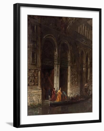 Venise, sortie du palais des Doges sous le Pont des Soupirs-Felix Ziem-Framed Giclee Print