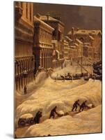 Venise sous la neige-Giuseppe Borsato-Mounted Giclee Print