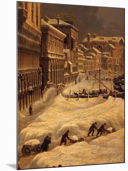 Venise sous la neige-Giuseppe Borsato-Mounted Giclee Print