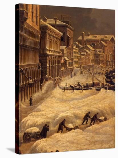 Venise sous la neige-Giuseppe Borsato-Stretched Canvas