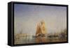 Venise, Trabacco à la voile jaune-Félix Ziem-Framed Stretched Canvas