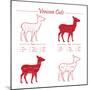 Venison Meat Cut Diagram Scheme-ONiONAstudio-Mounted Premium Giclee Print