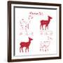 Venison Meat Cut Diagram Scheme-ONiONAstudio-Framed Art Print