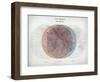 Venn Diagram of Humans - 1873, The World in Hemispheres Map-null-Framed Giclee Print