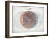 Venn Diagram of Humans - 1873, The World in Hemispheres Map-null-Framed Giclee Print