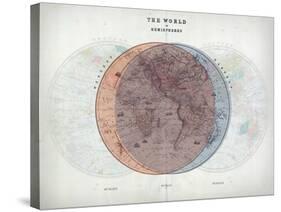 Venn Diagram of Humans - 1873, The World in Hemispheres Map-null-Stretched Canvas