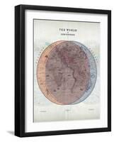 Venn Diagram of Humans - 1873, The World in Hemispheres Map-null-Framed Giclee Print