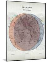 Venn Diagram of Humans - 1873, The World in Hemispheres Map-null-Mounted Giclee Print