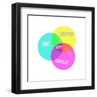 Venn Happy Diagram-Bella Dos Santos-Framed Art Print